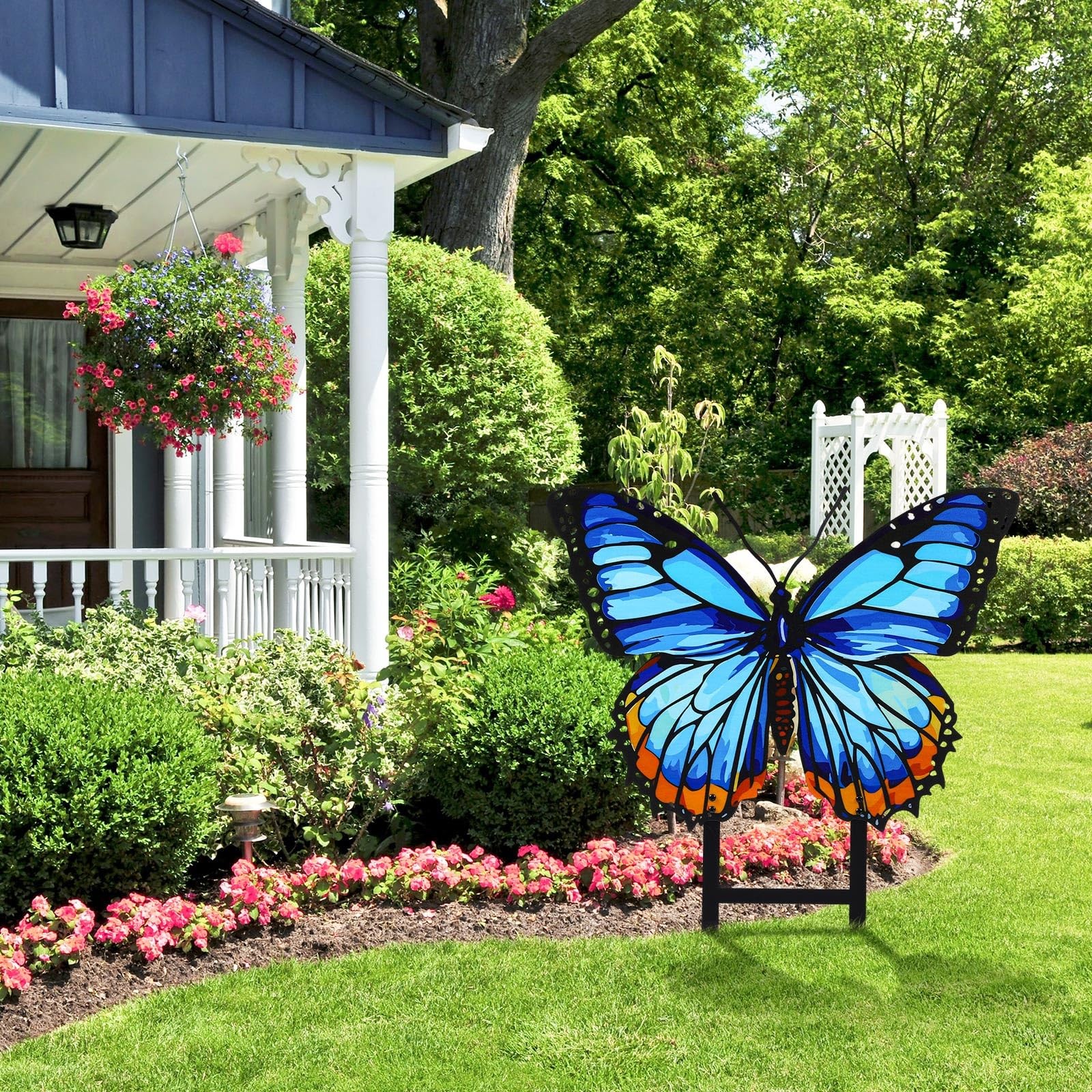 Spring Metal Butterfly Garden Stakes 16.5 Inch Outdoor Decor for Yard