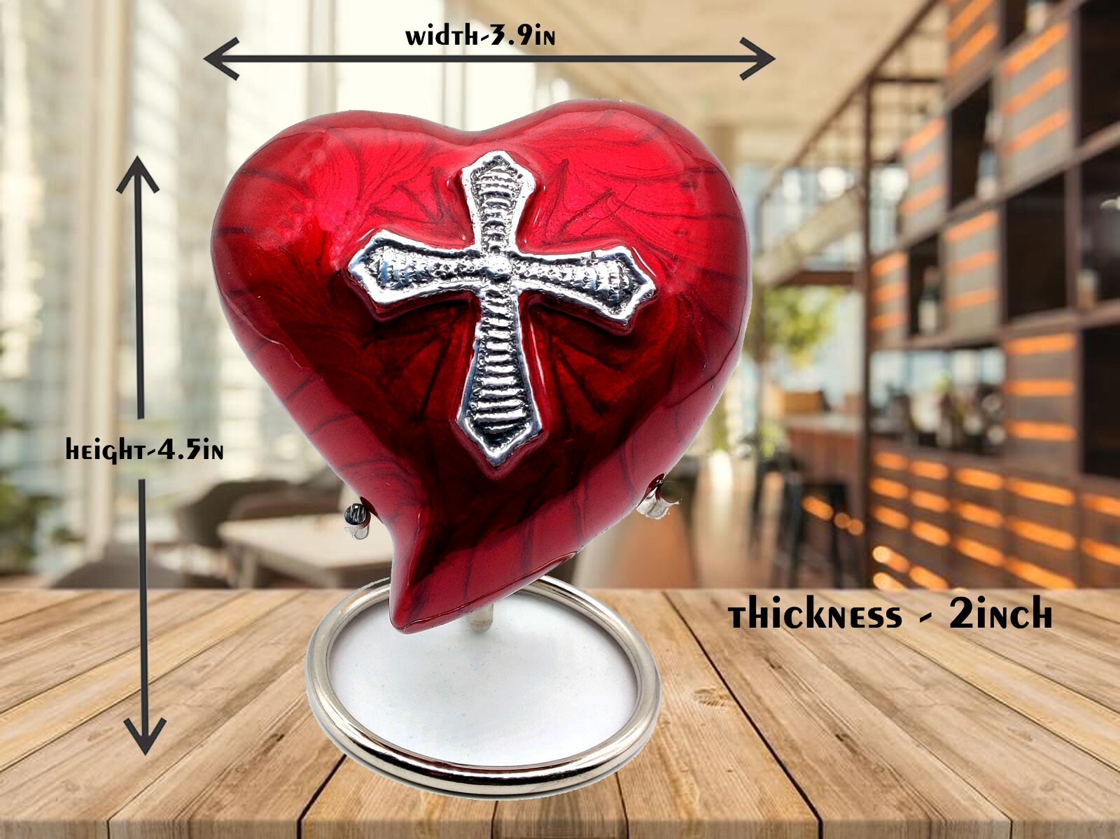 Jesus Cross Heart Keepsake Urn Cremation Small Urn for Ashes- Perfect for Adults