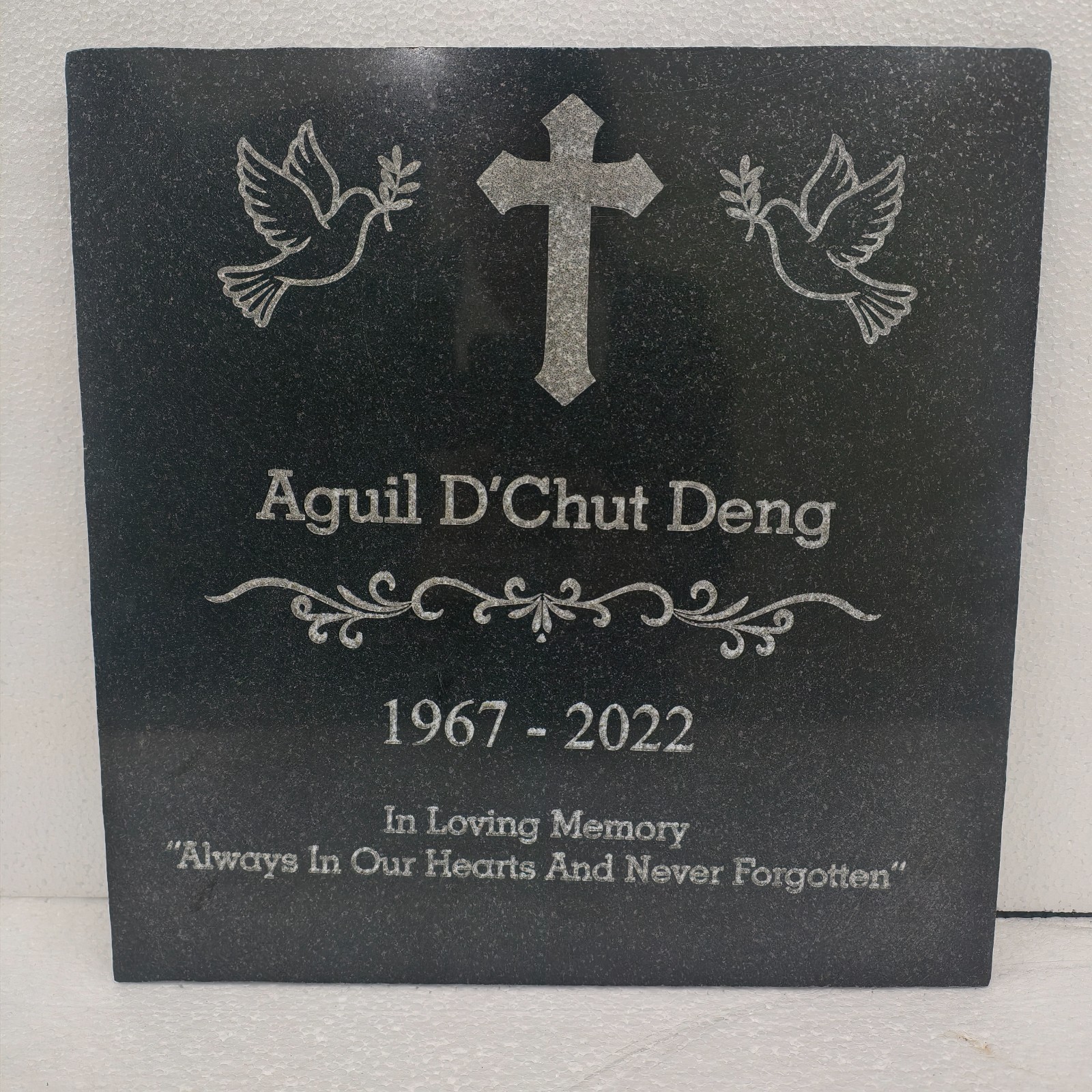 Custom Granite Memorial Stone 12×12 Engrave Headstone for Cemetery Grave or Home