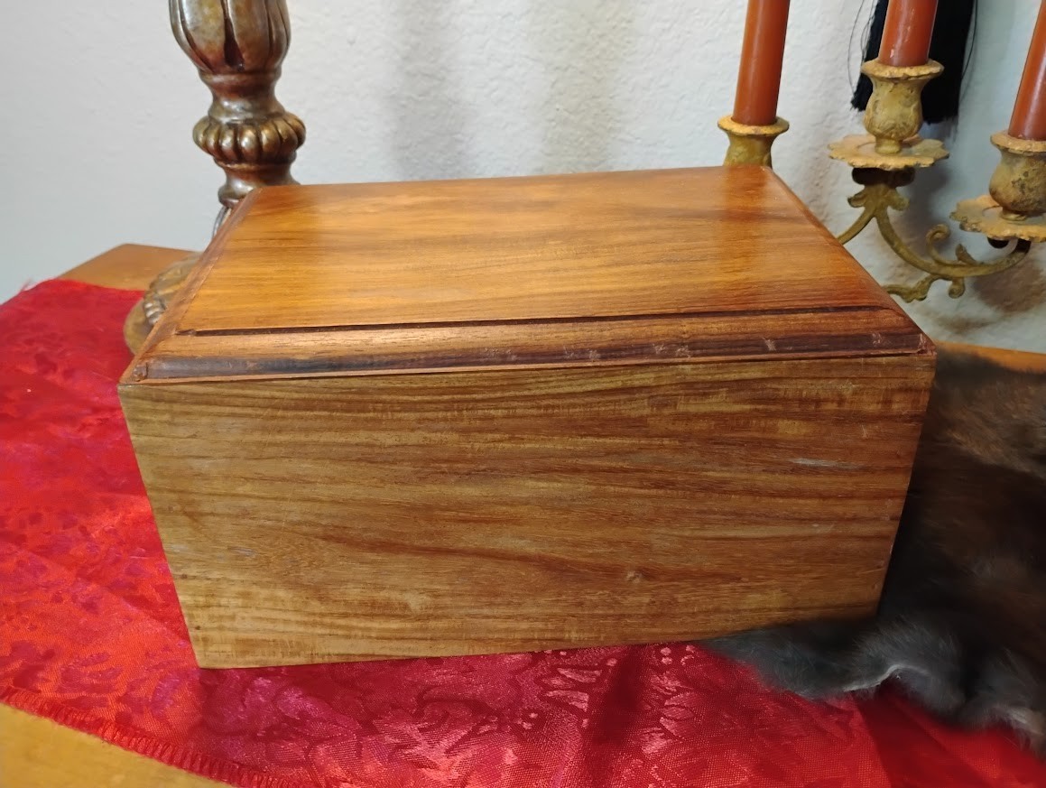 Full Size Wooden Funeral Urn/Memorial Box, opens on bottom