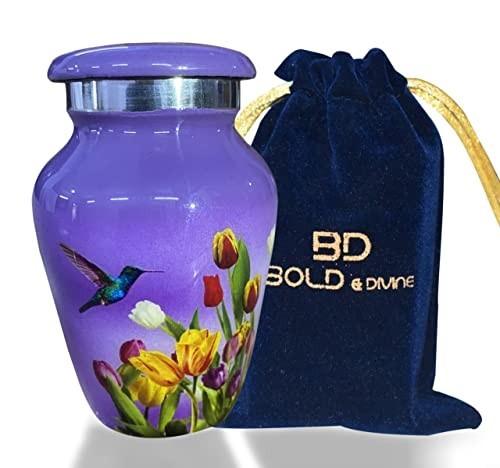 Handcrafted Hummingbird Cremation Urn for Adults – Large Burial Urn for Ashes, P