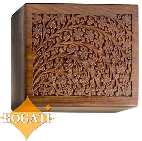 Hand-Carved Rosewood Urn Box – Extra Large