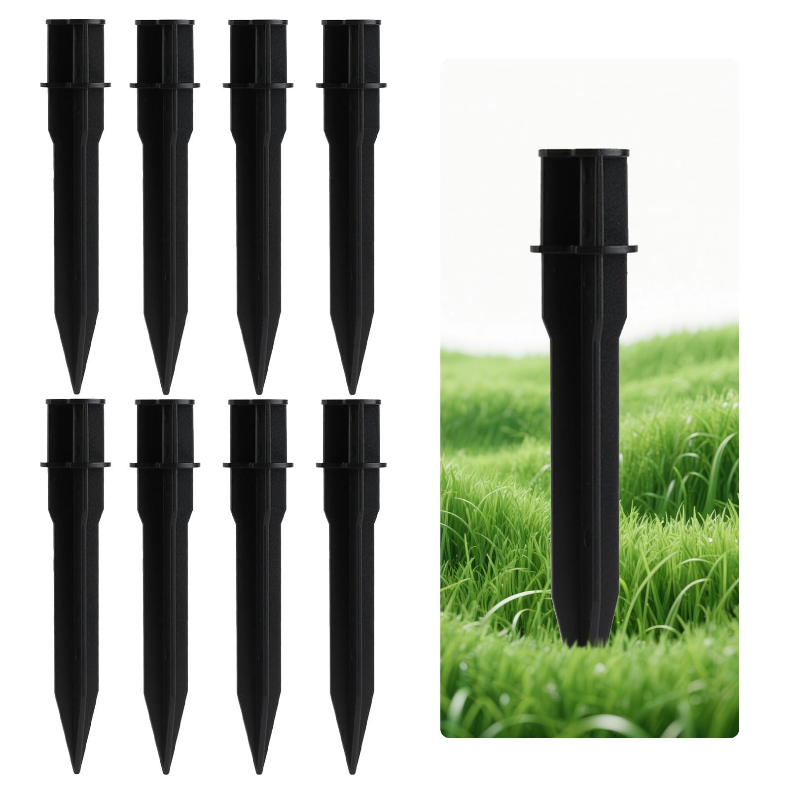 Solar Light Stakes Replacement 8 Pcs Ground Spikes for Pathway & Garden