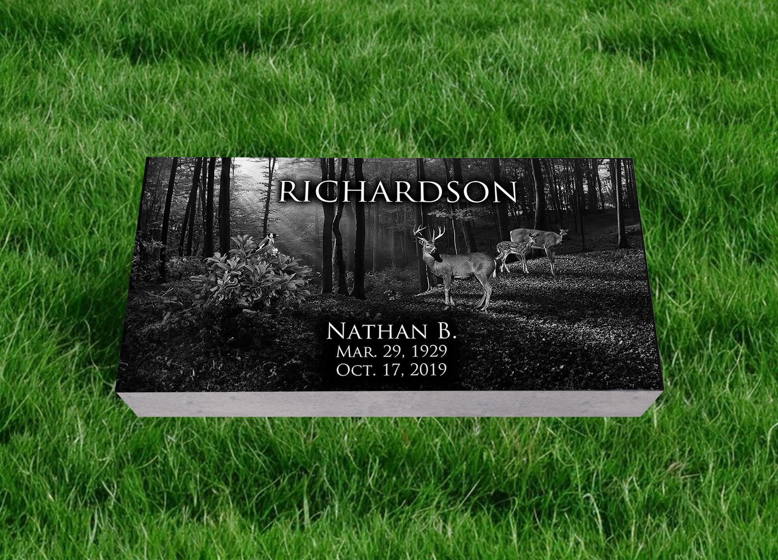Headstone -cemetery flat marker 24″x12″x4″ includes engraving and shipping