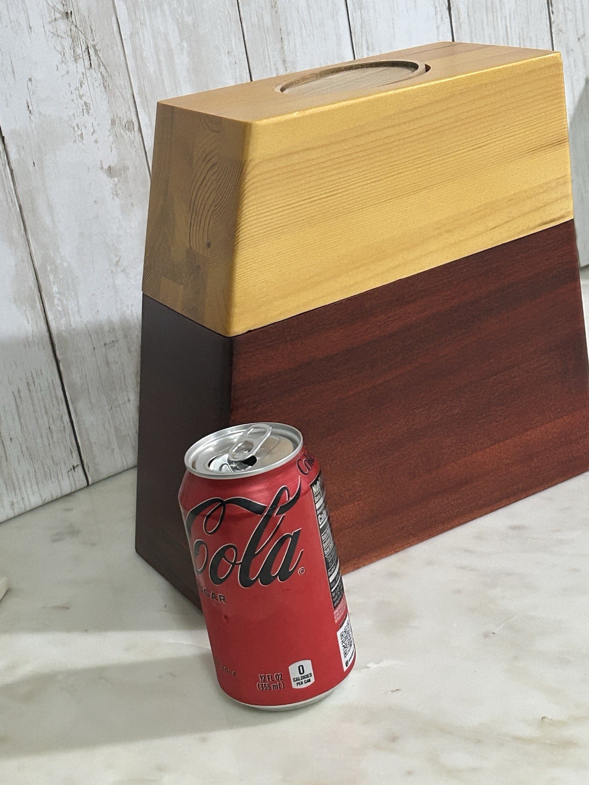 Human Urn Plant holder Adult Ashes Cremation Two Tone Wood Magnetic Modern Decor