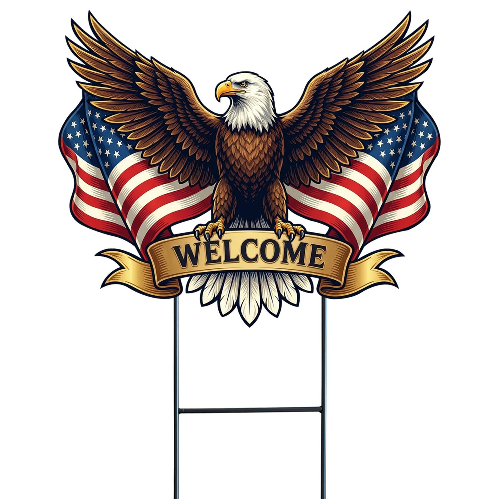 Patriotic Eagle Garden Stakes 4th of July Outdoor Decorations & Yard Signs