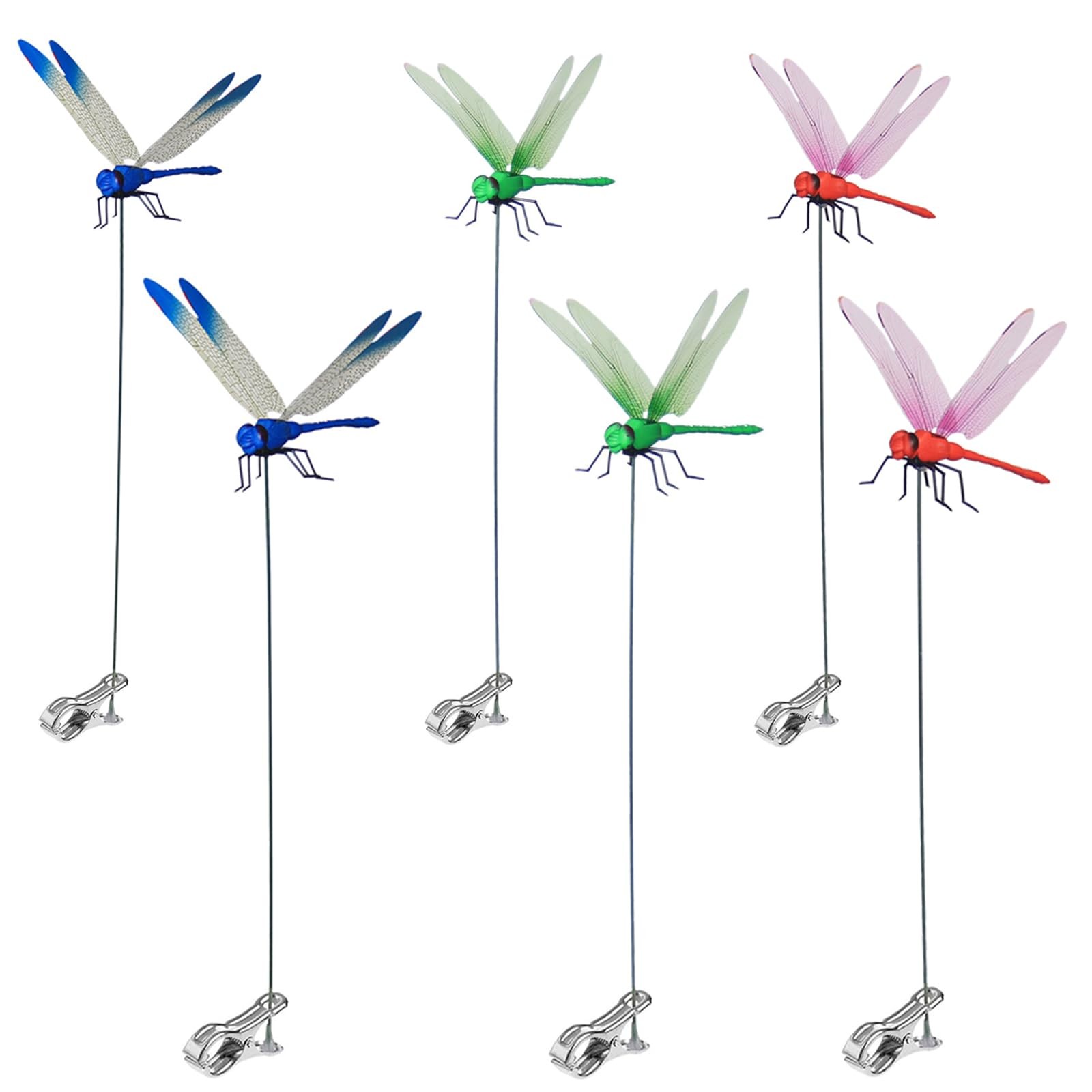 3D Fake Dragonfly Clip Dragon Fly Garden Decoration for Hats and Garden – Cre…