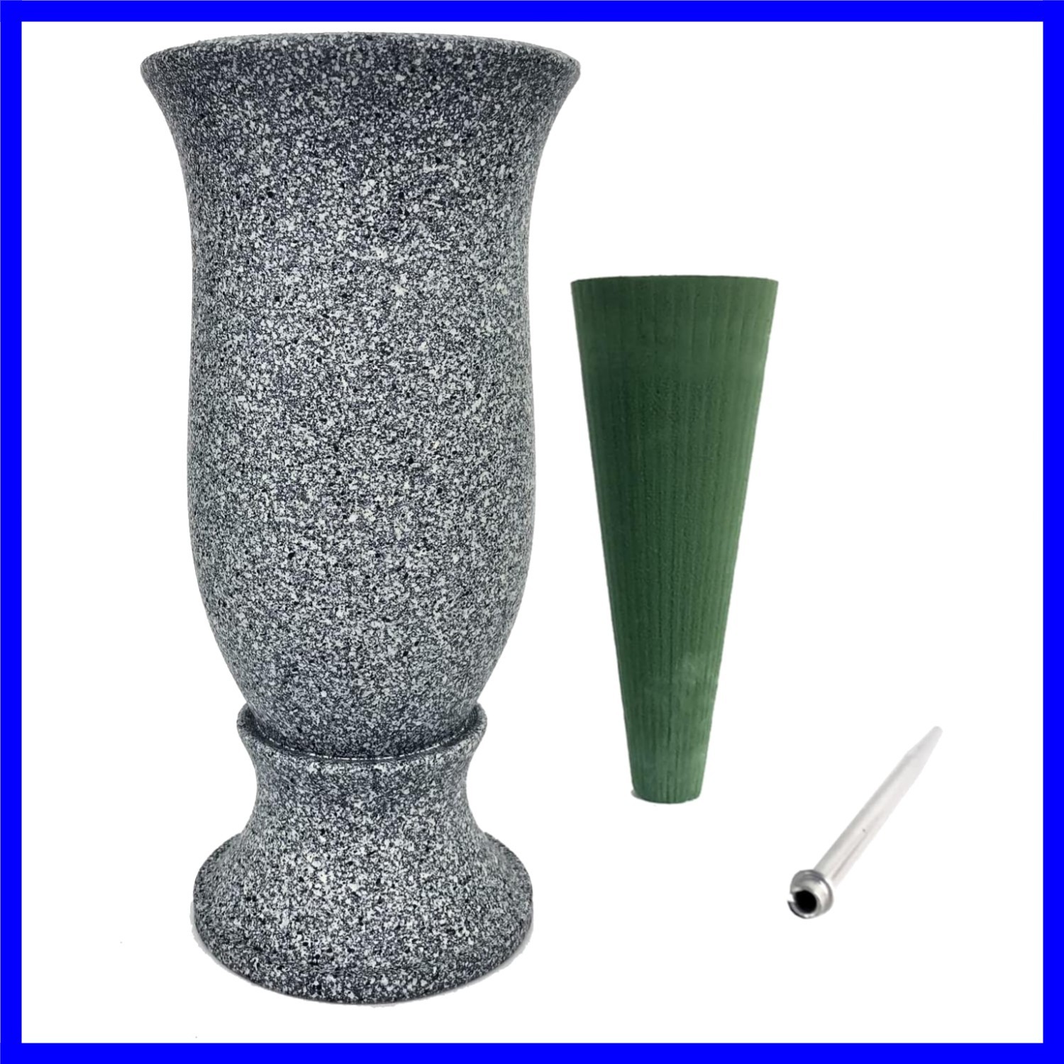 Grave Decorations for Cemetery Vase for Flowers with Stakes and Floral Foam, …