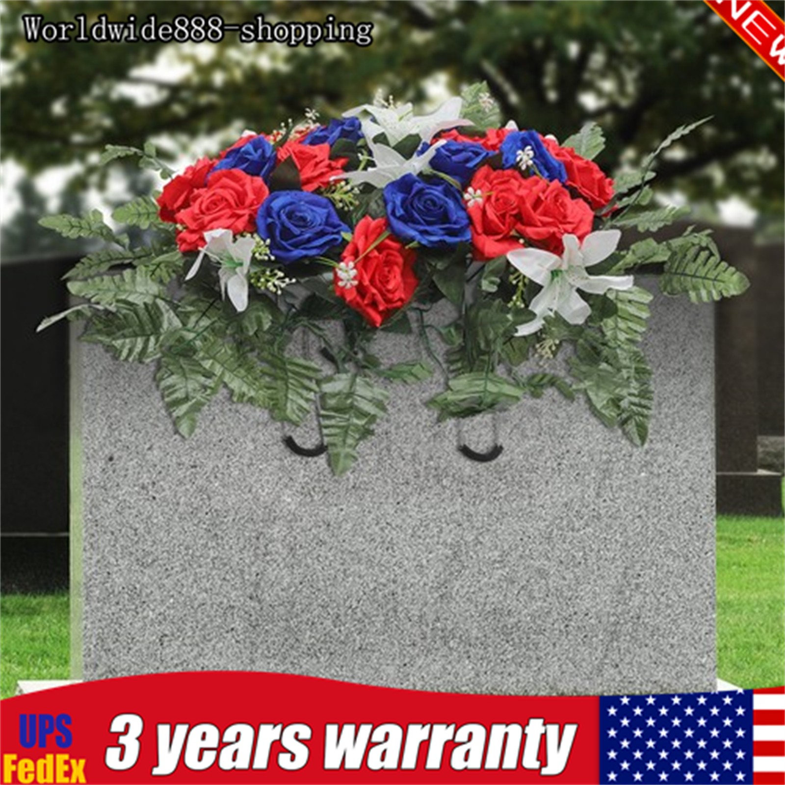 Artificial Flowers for Headstone Outdoor Grave Decorations Cemetery Flowers New