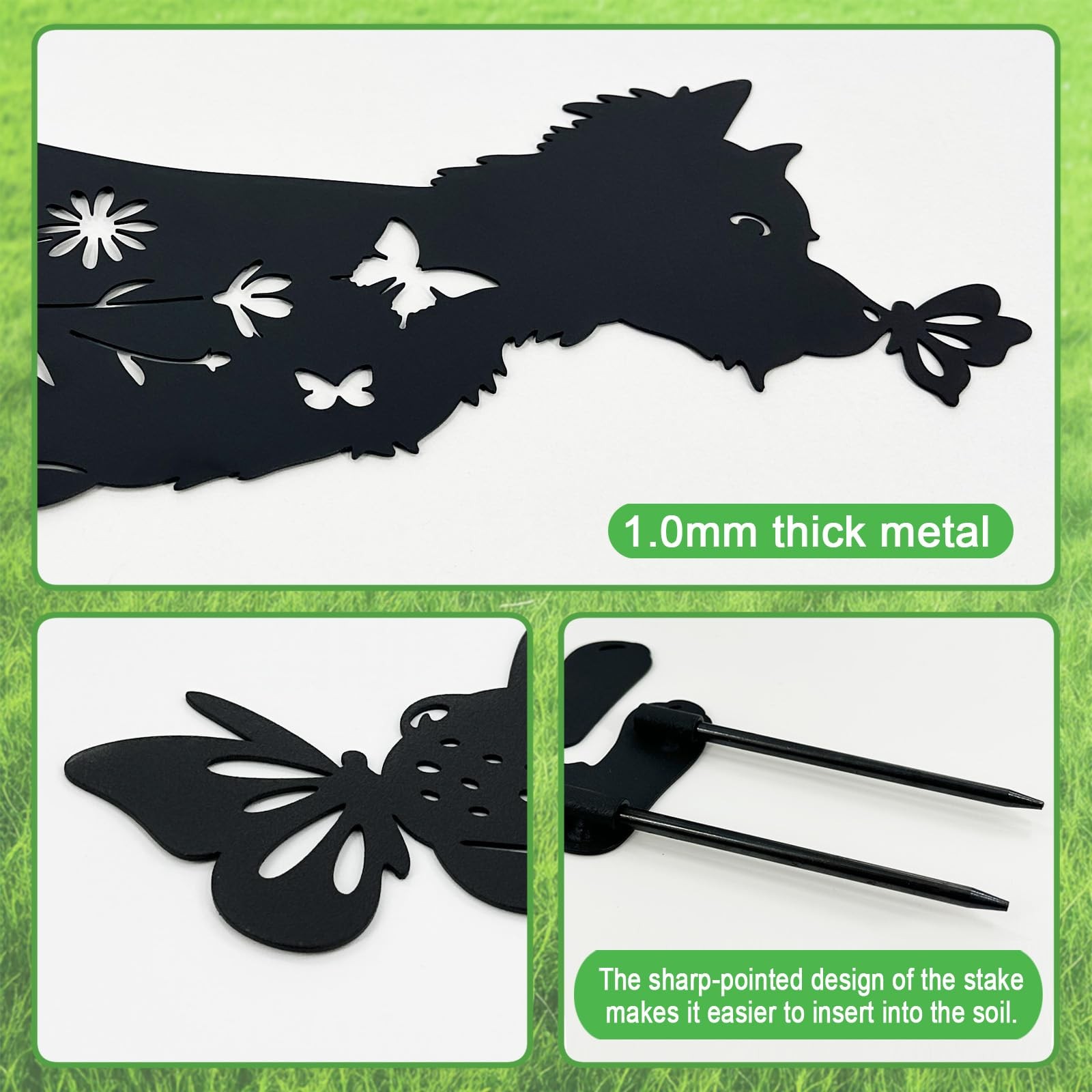 Dog Stakes for Outside, Lawn Ornaments Yorkie Metal Garden Decor for Outdoor,…