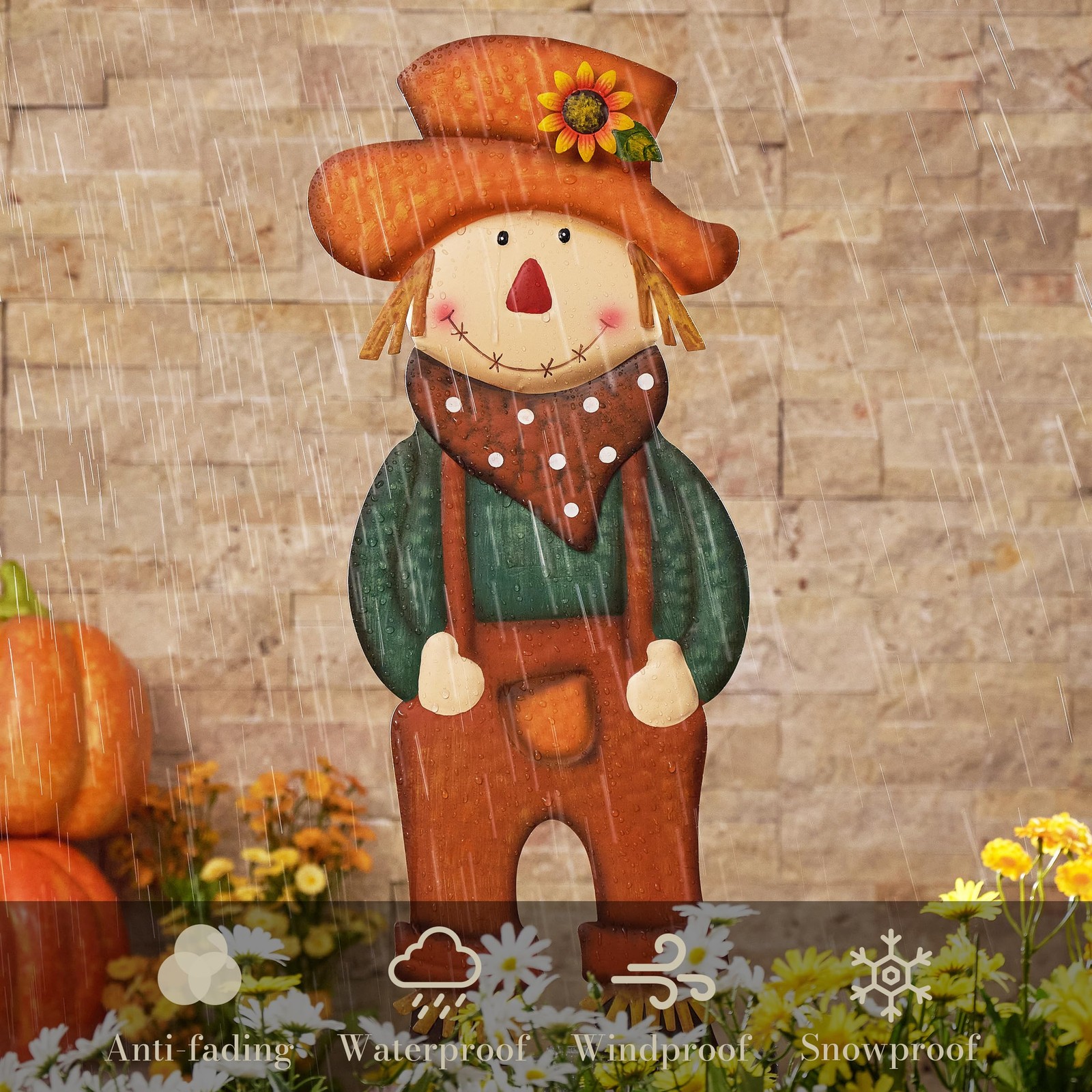 Fall Decor for Outdoor Home, Scarecrow for Garden Metal Stakes for Fall Decor…
