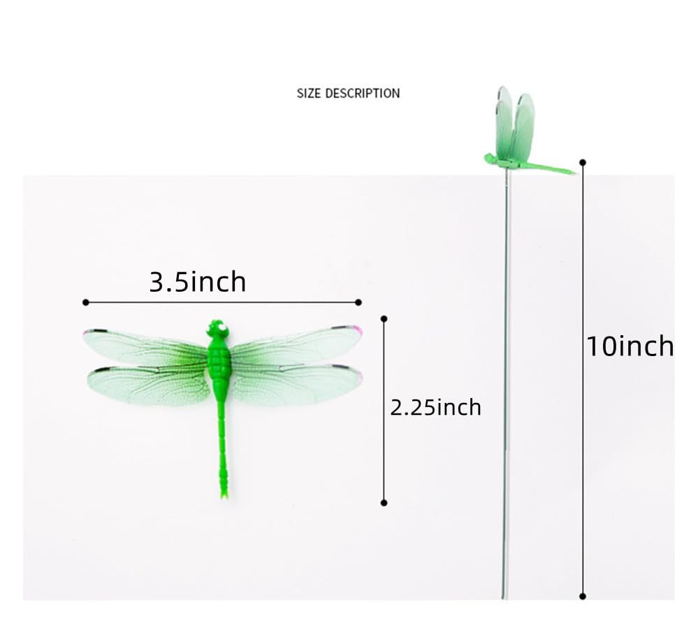 Garden Black Dragonfly Stakes with Sticks, 25 pcs 3D Removable Fake Dragonfly…
