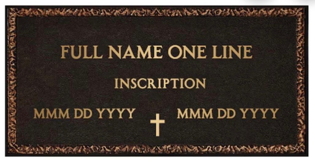 Bronze Grave Marker 12 x 24