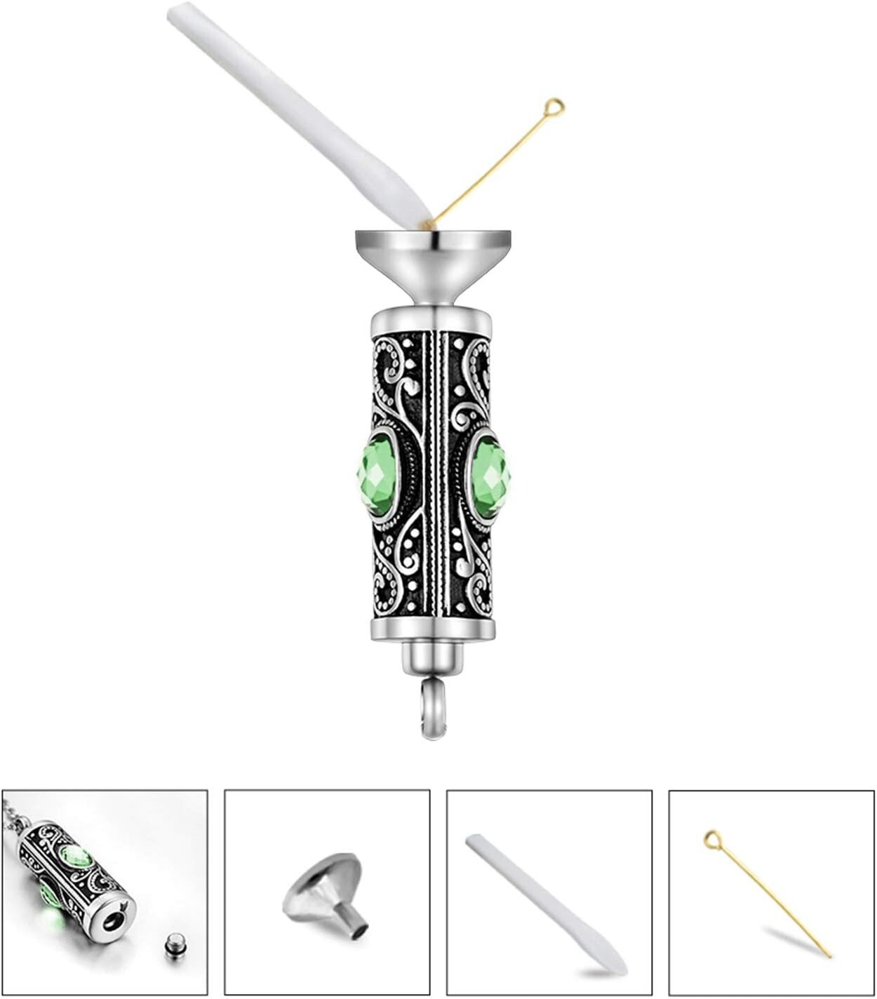 Exquisite Stainless Steel Ashes Keepsake Necklace – Rhinestone Memorial Pendant