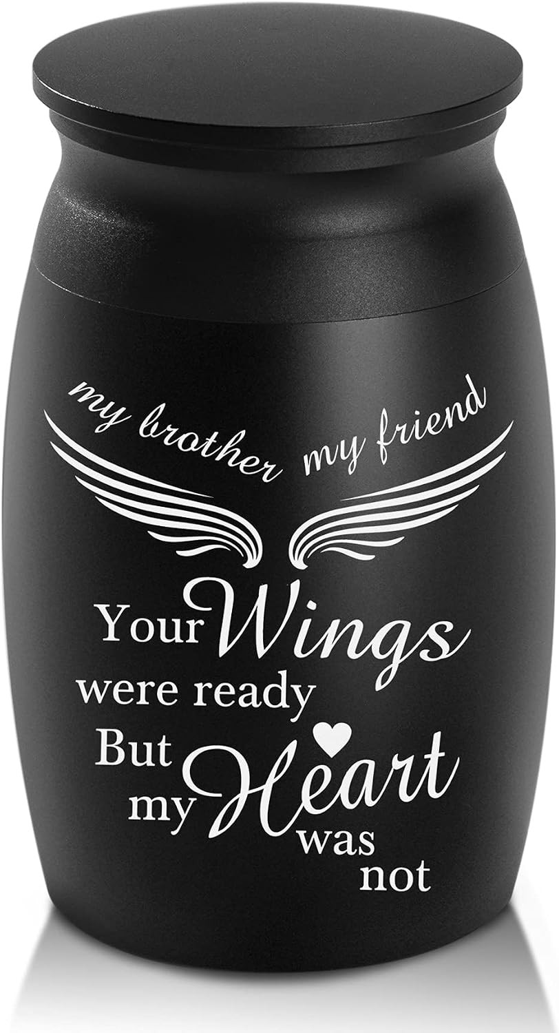 Urns for Brother Ashes, 2.8“ High Small Keepsake Urns, Beautiful Peaceful Handcr