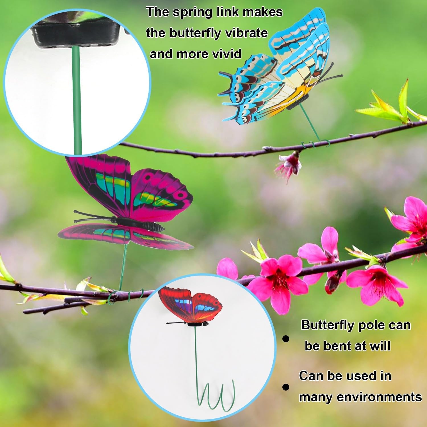 Butterfly Decorations, 75 Pcs Butterfly Stakes PVC Waterproof Decorative Colo…