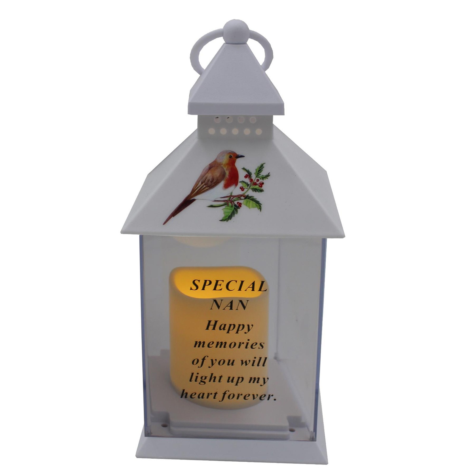 Robin Memorial Lantern Battery Operated Indoor and Outdoor Use – Special Nan
