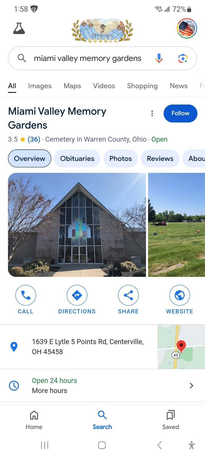 Two Burial Plots~Centerville, Ohio~Miami Valley Memory Gardens~Garden Of Prayer