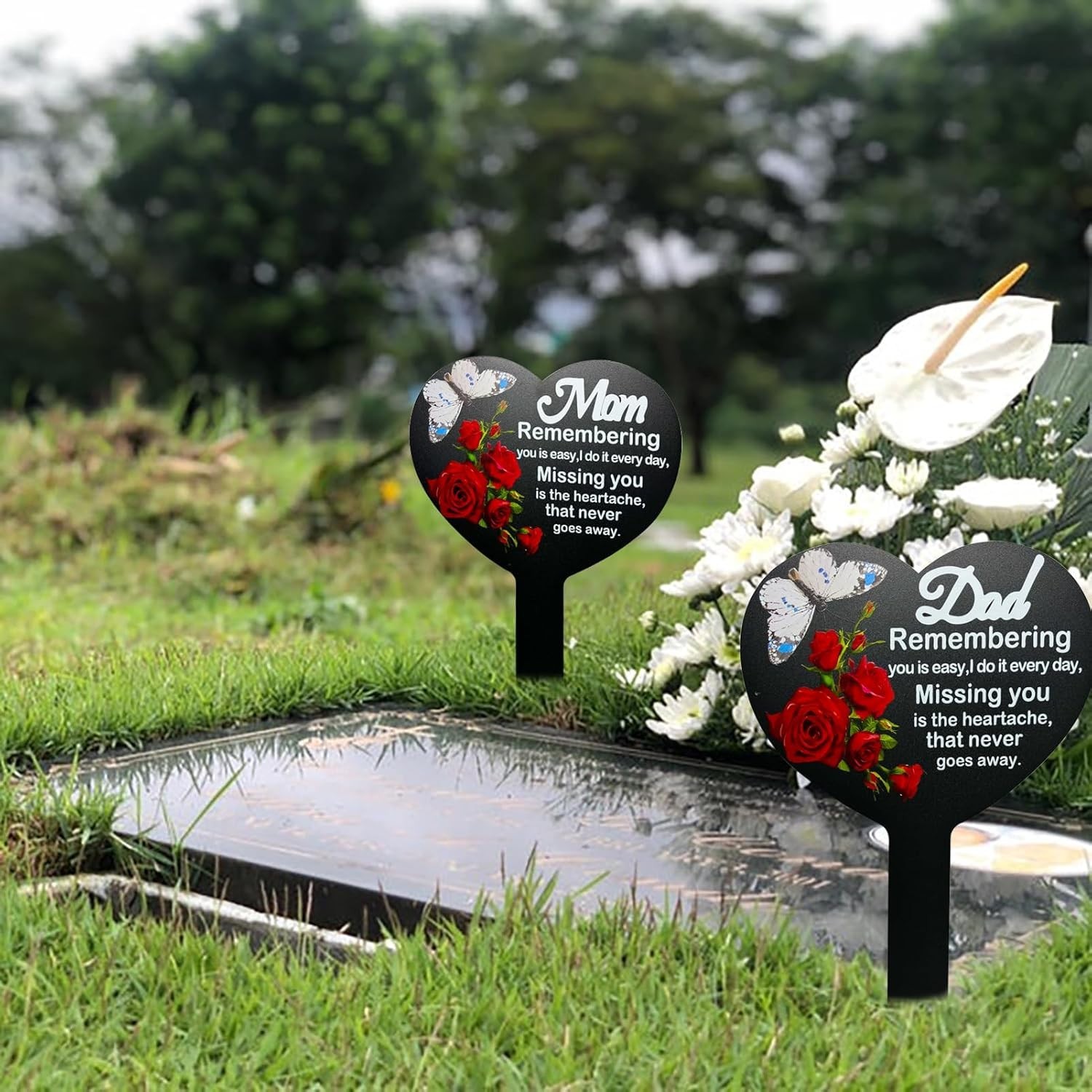 Cemetery Decorations for Grave Mom Grave Marker Stand Memorial Day Flowers New