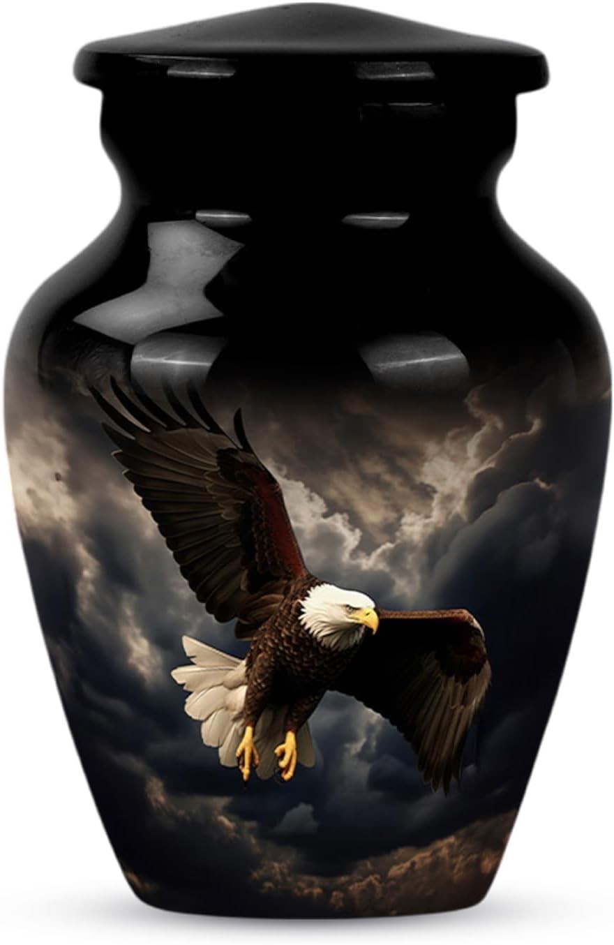 Black Eagle Fly Urns for Human Ashes Adult Male – Small Keepsake Urn for Human A