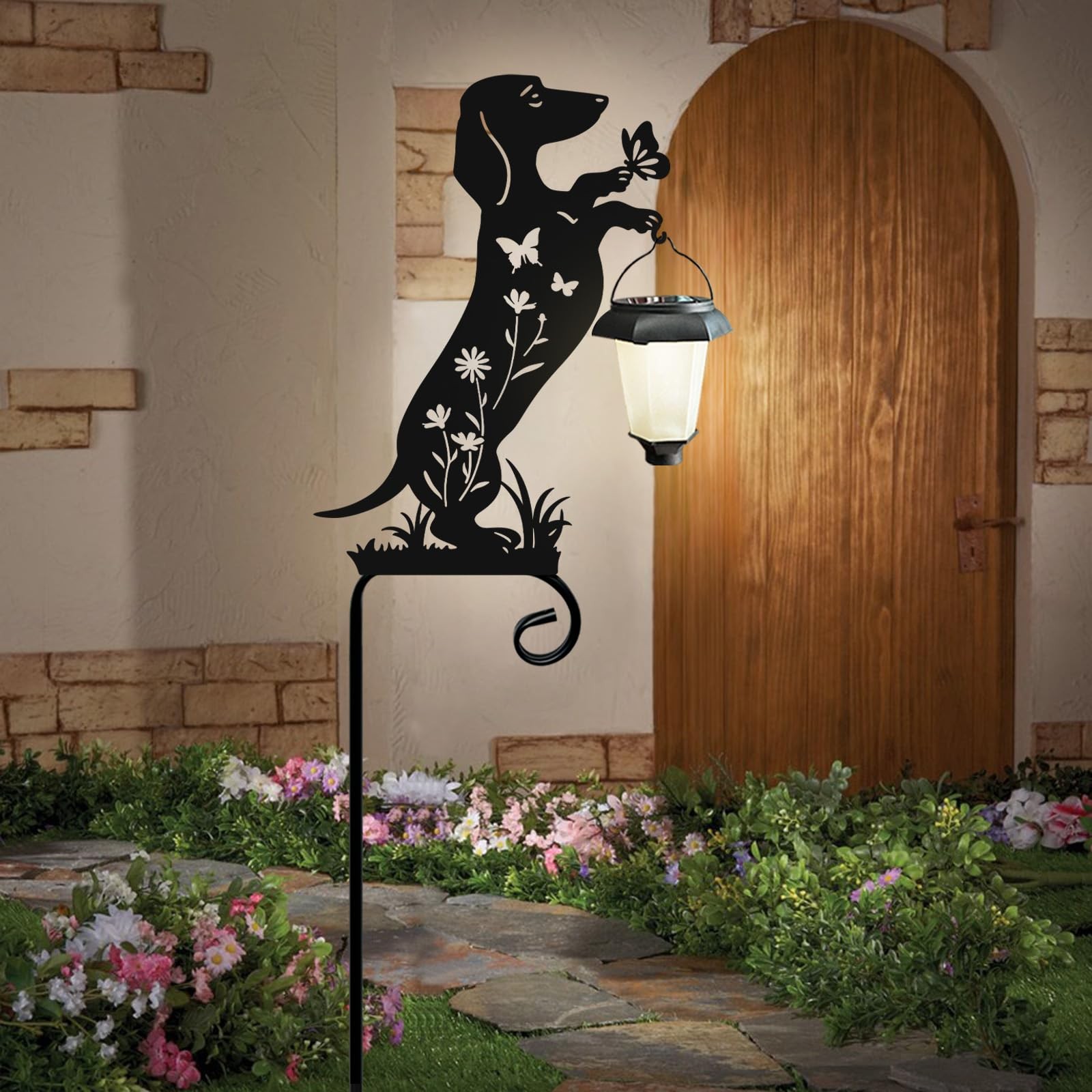 Hokfirm Dachshund Solar Lights Garden Stake,Dachshund Gifts Outside Decoratio…