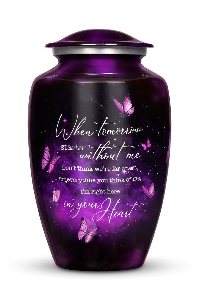 Purple Butterfly Urn for Human Ashes Adult – Large Purple Butterfly Urn for W…