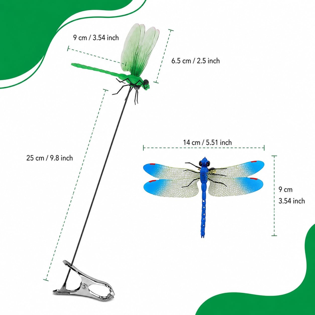 3D Fake Dragonfly Clip Dragon Fly Garden Decoration for Hats and Garden – Cre…
