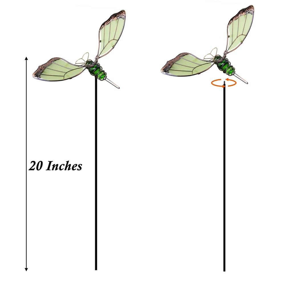 20 Inch Butterfly Garden Stakes Decor, Dragonfly Stakes, Hummingbird Glow in …
