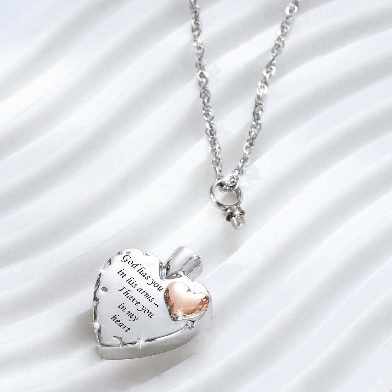 Heart Urn Necklace Ashes Cremation Jewelry for Women Men Keepsake Pendant Memori