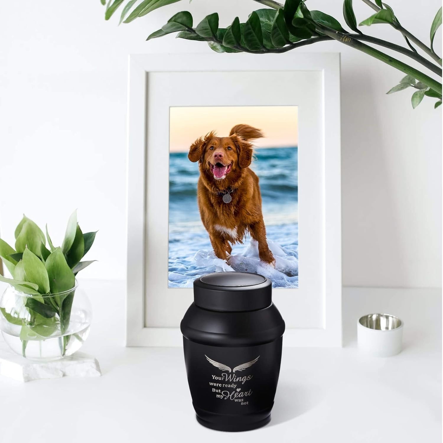 Beautiful 5.7 Inch Black Wings Urn for Ashes – Secure & Durable Memorial