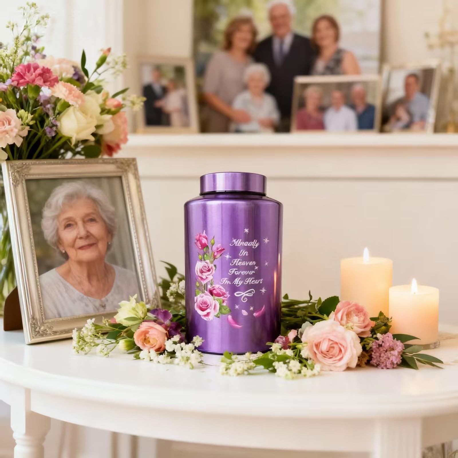 Up to 220 lbs Large Cremation Urns for Adult Human Ashes, Decorative Urn for Fem