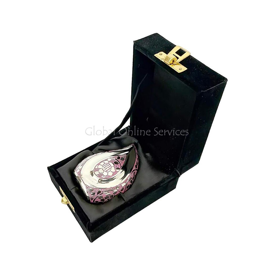 White Butterfly Design Portland Pink Small Teardrop Human Urn for Ashes