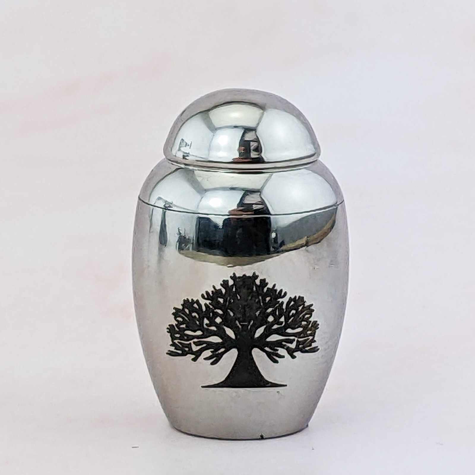 URN39 Small Tree of Life Etched Metal Cremation Urn Ash Remembrance Celebration