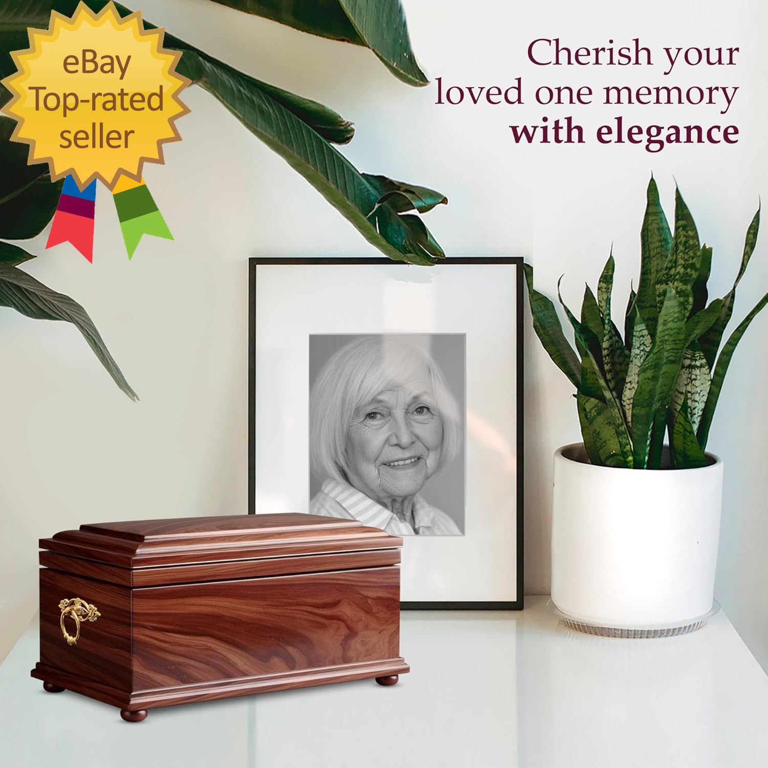 Wood Cremation Urns for Human Ashes Casket for Humans Decorative Burial Urn