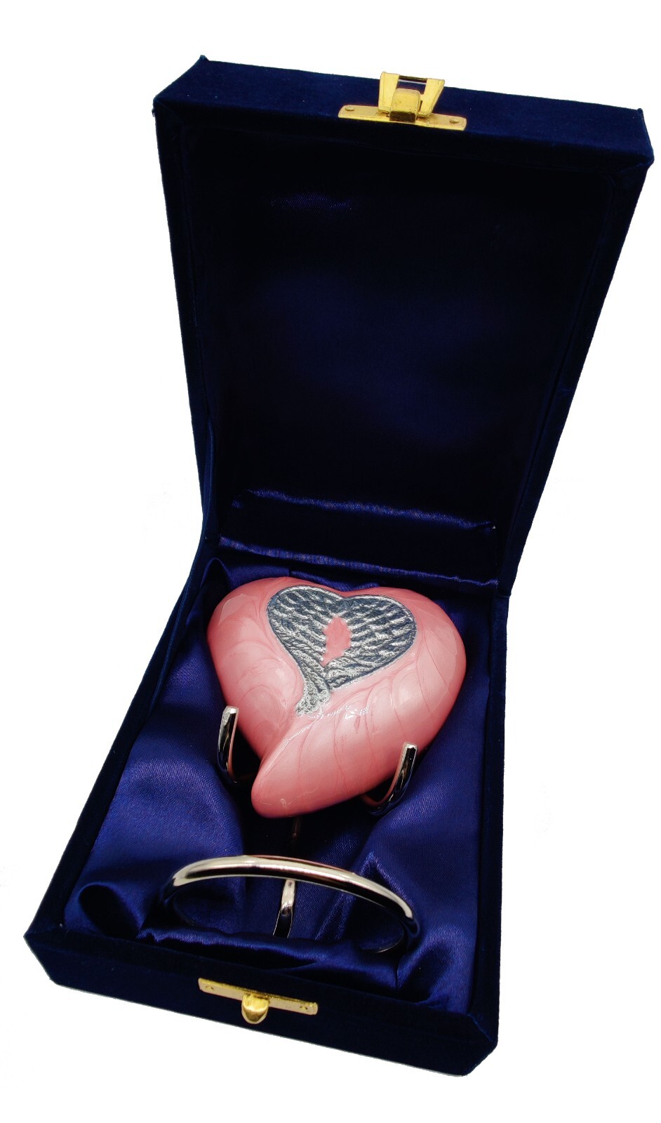 Heart Cremation PINK Urn for Human Ashes Adult | Funeral Decorative Angel Wings