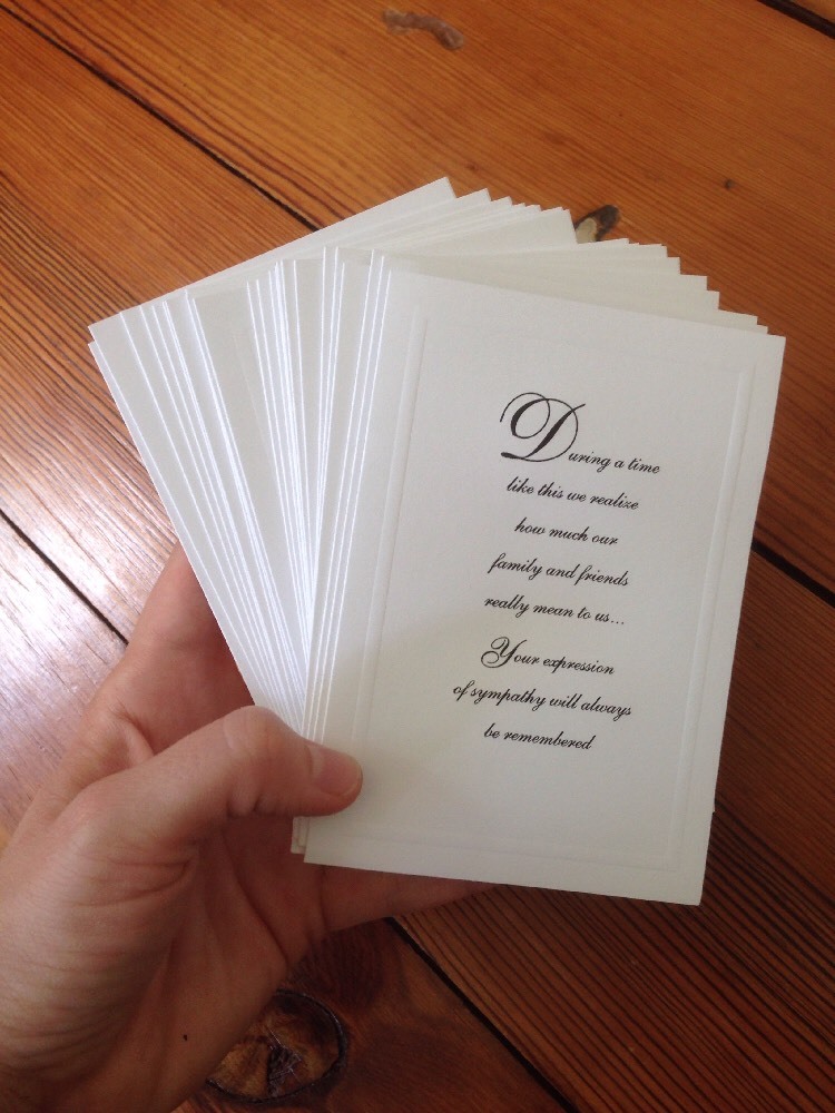 Box of 25 Sympathy Reply Blank Inside White Cards w/ Envelopes Family Friends