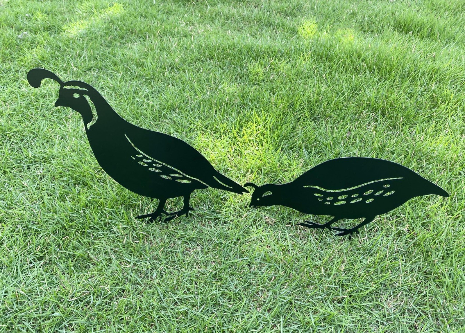 Quail Decorative Garden Stakes Metal Quail Statue Bird Yard Art Silhouette Qu…