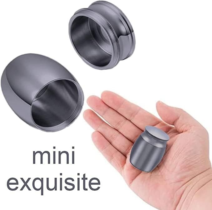 Elegant Black Stainless Steel Mini Urn for Ashes – Keepsake Memorial for Adults