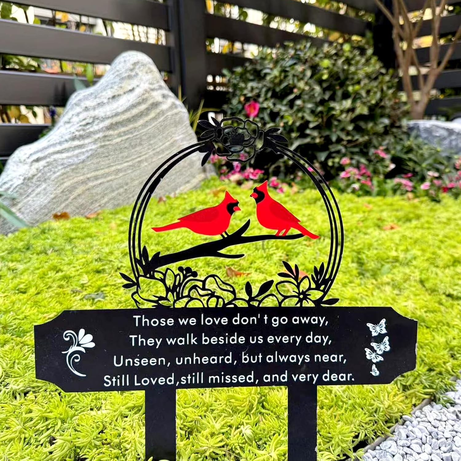 Metal Cardinal Memorial Grave Stake Cemetery Decorations Loss of Loved One Gift
