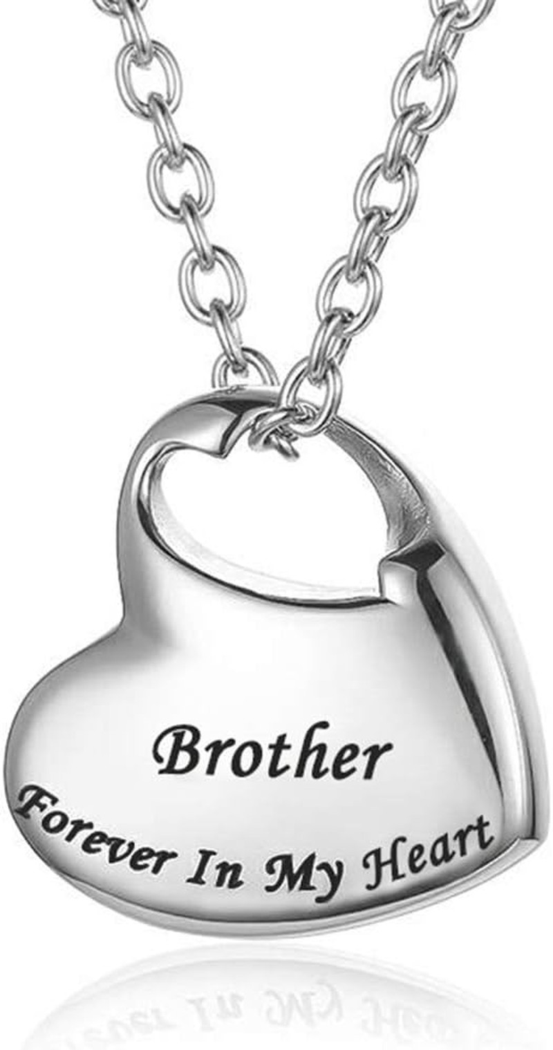 Cremation Urn Necklace for Ashes Urn Jewelry,Forever in My Heart Carved Stainles