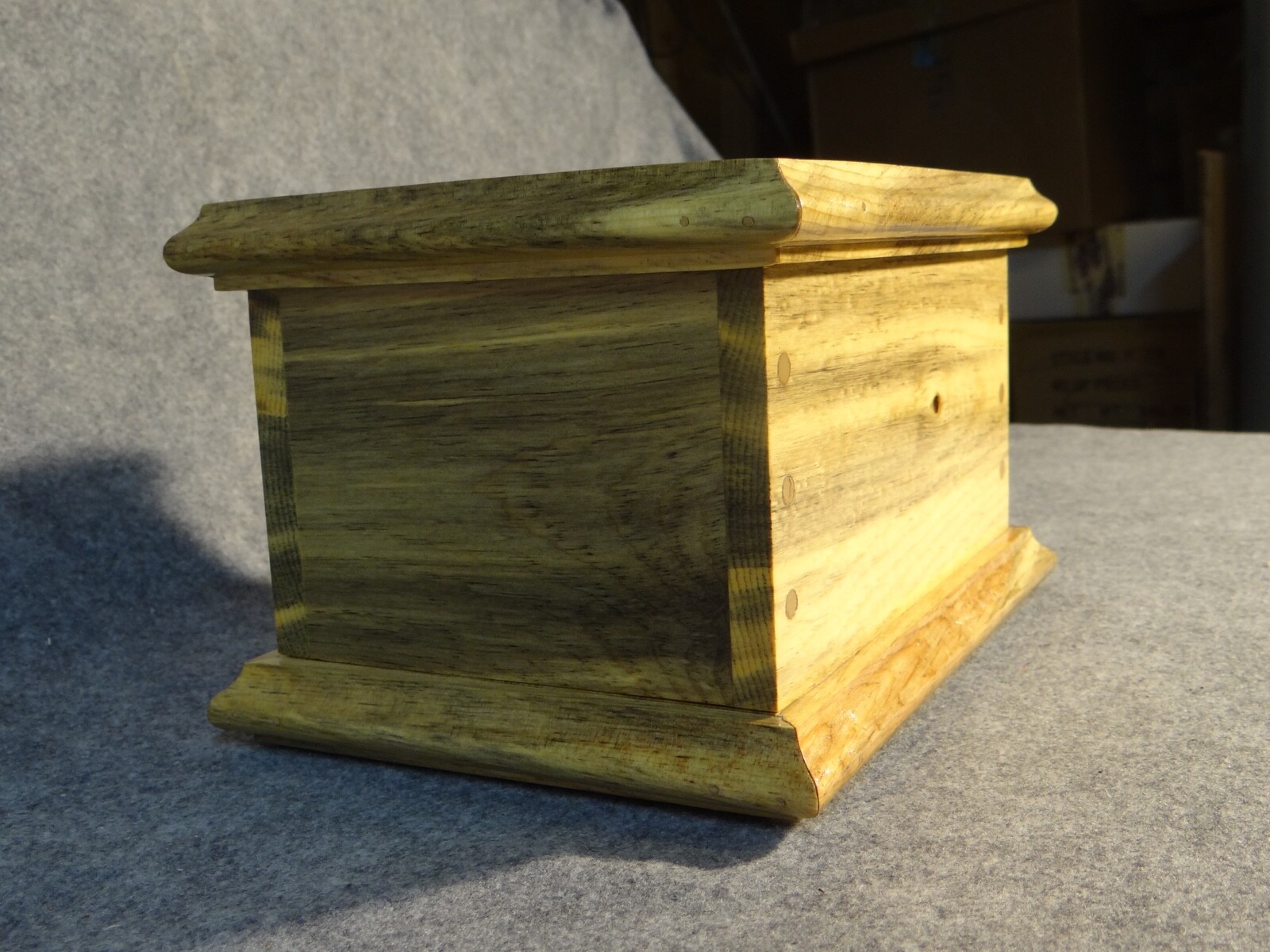 168 Cubic Inch Urn, Beetle Pine Wood w/ Polyurethane Finish