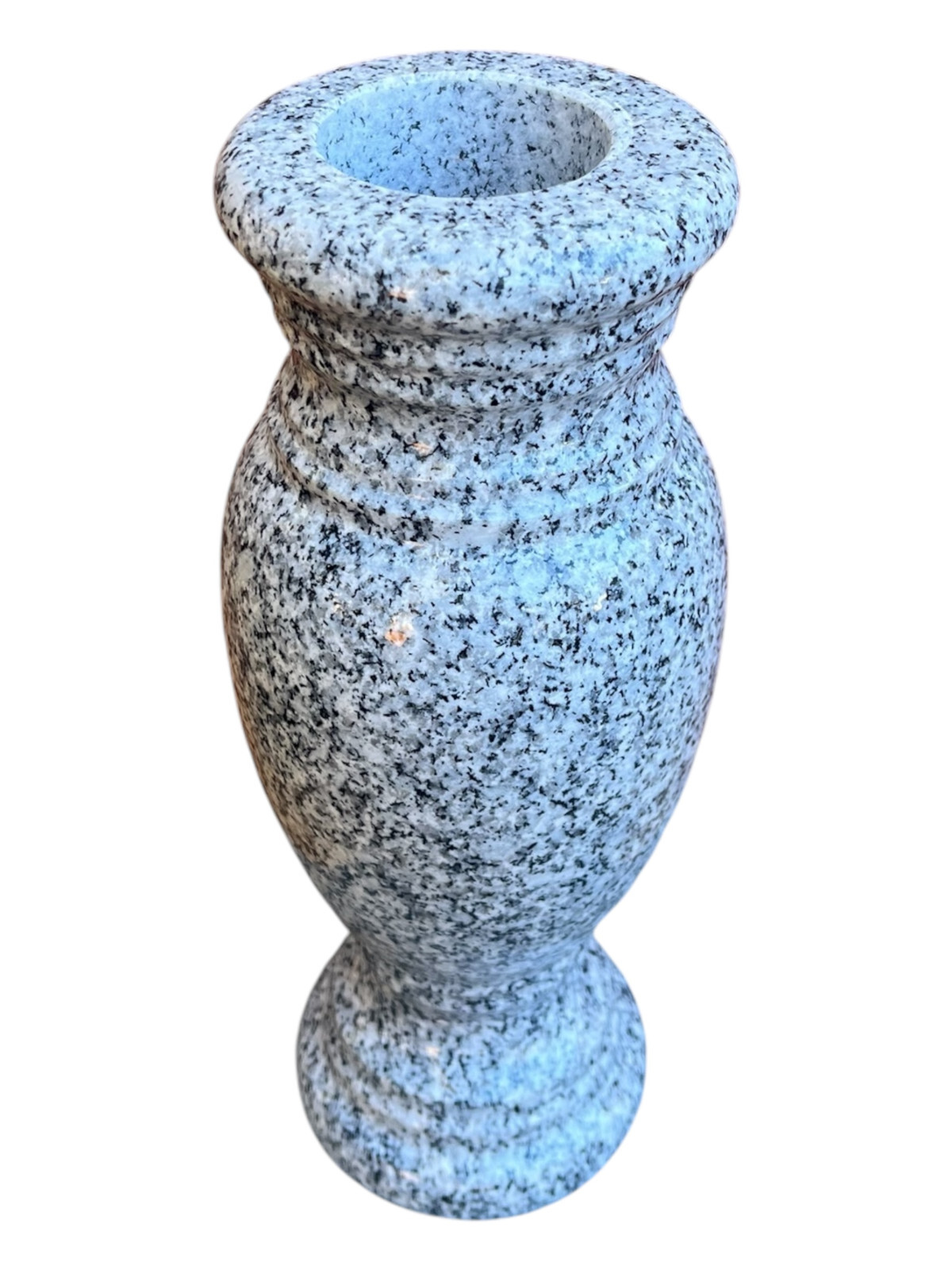 Cemetery Memorial Granite Round Vase Georgia Gray Match 4″ x 10″ polished