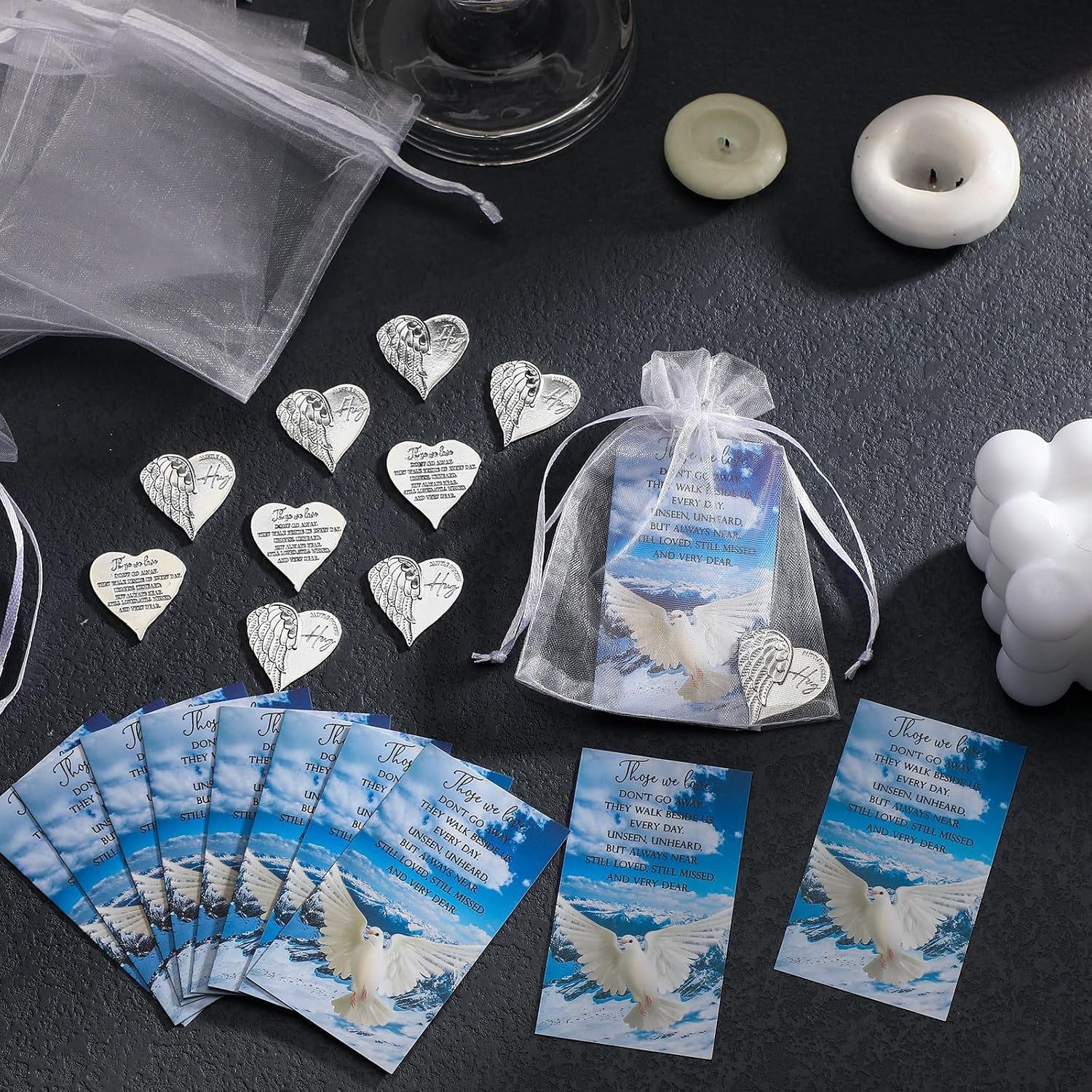 Sureio Funeral Favors for Celebration of Life Heart Pocket Hug Token