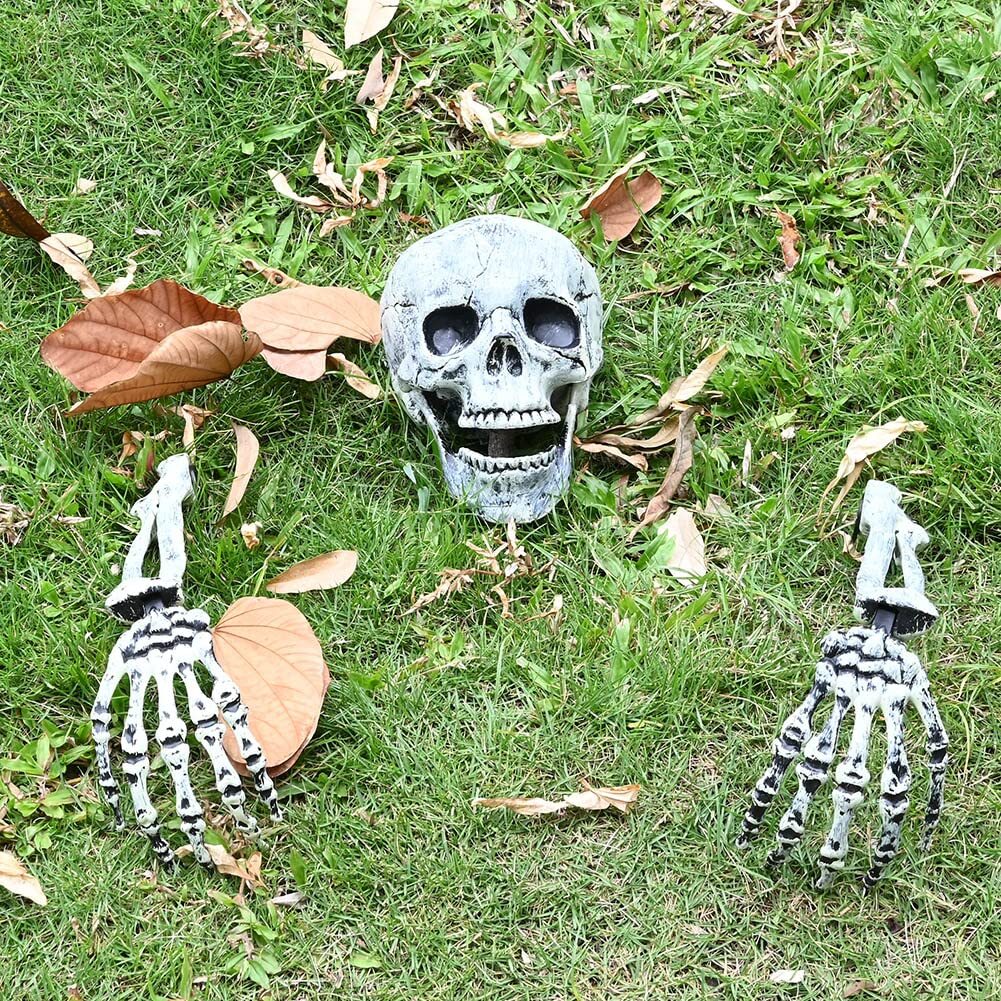 Vinyl Etchings Realistic Halloween Skeleton Stakes Decorations 3Pcs Groundbre…