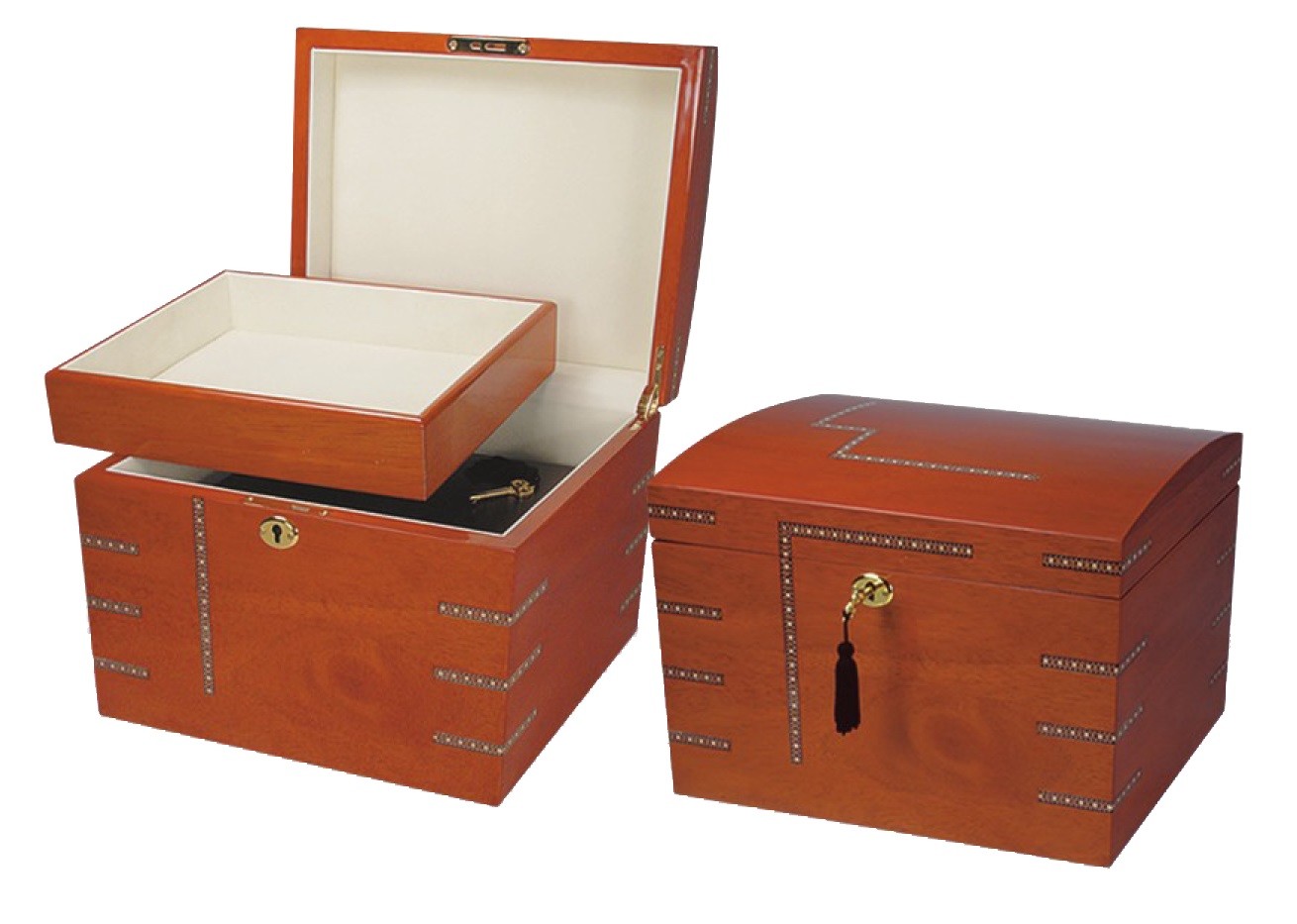 Large/Adult 230 Cubic Inches Sunrise Treasure Chest Cremation Urn for Ashes