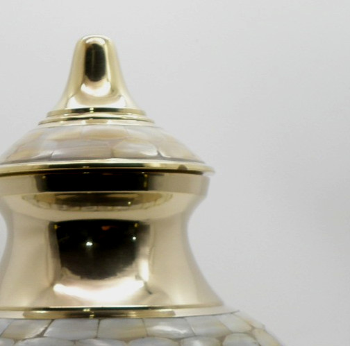 Adult Cremation Urn MOTHER OF PEARL 30-A-595 by TerryBear Inc Brass 200 cu”