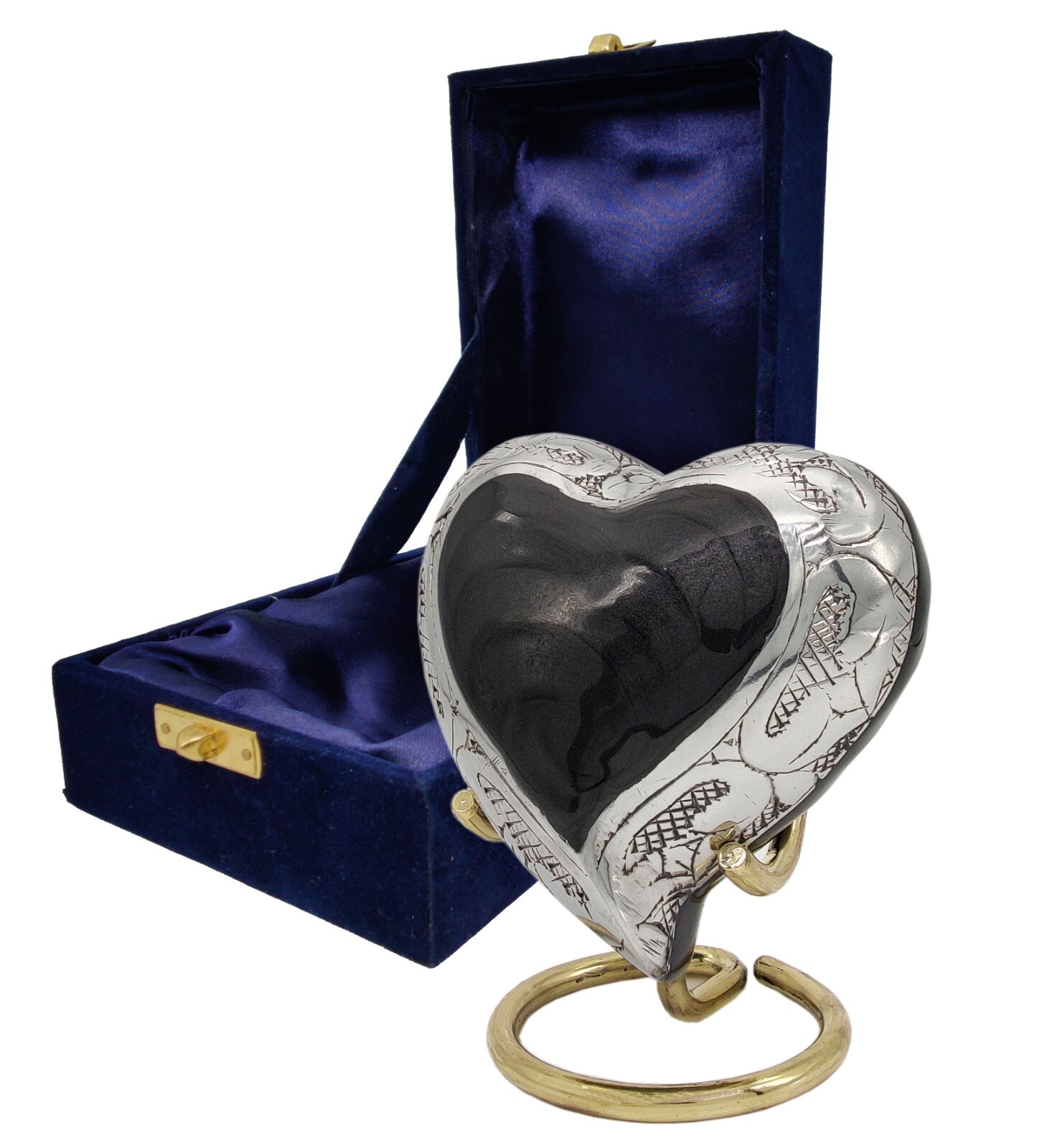 Gray Heart Keepsake Urn – Mini Ash Urn Small Handcrafted Cremation Urn for Ashes