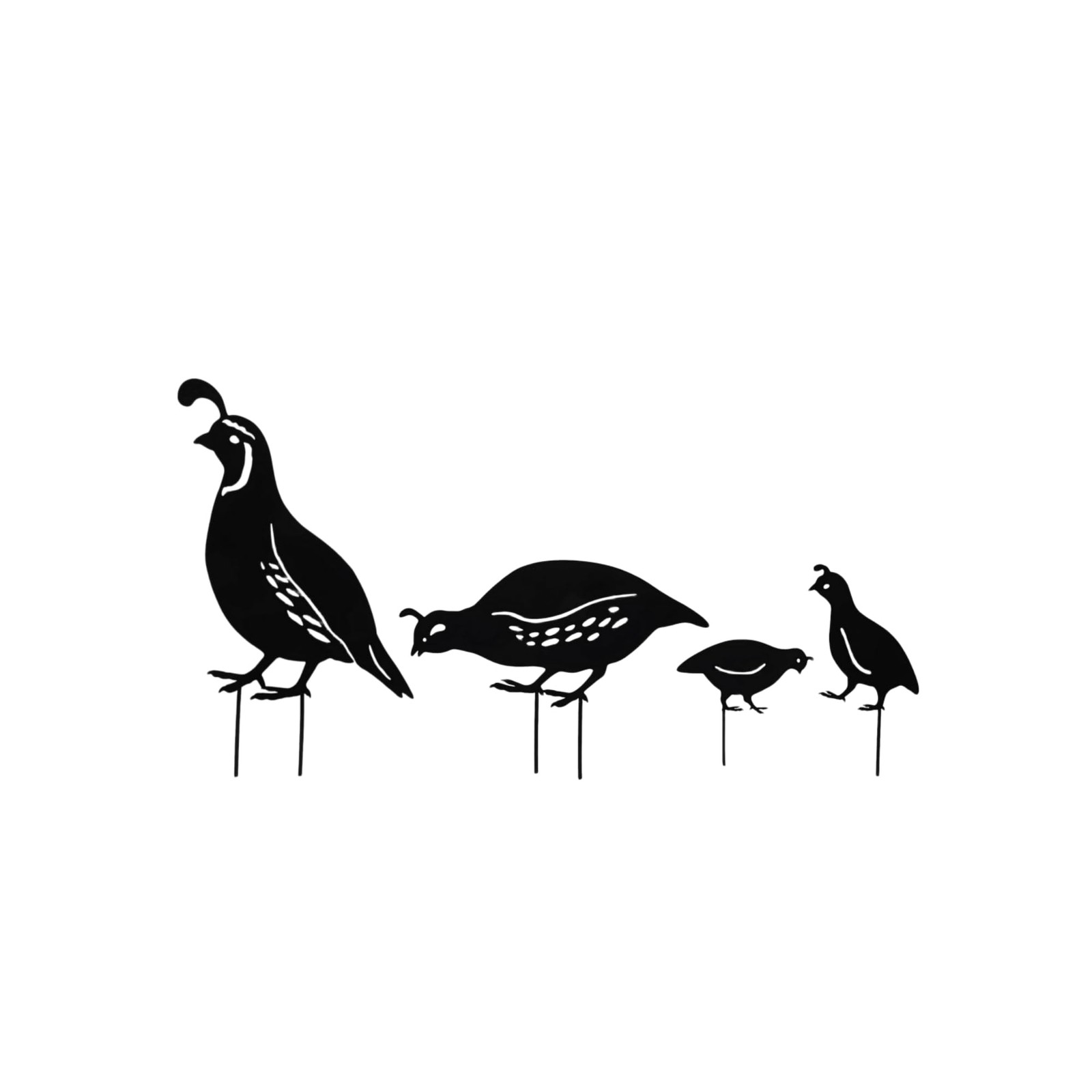 Quail Decorative Garden Stakes Metal Quail Statue Bird Yard Art Silhouette Qu…