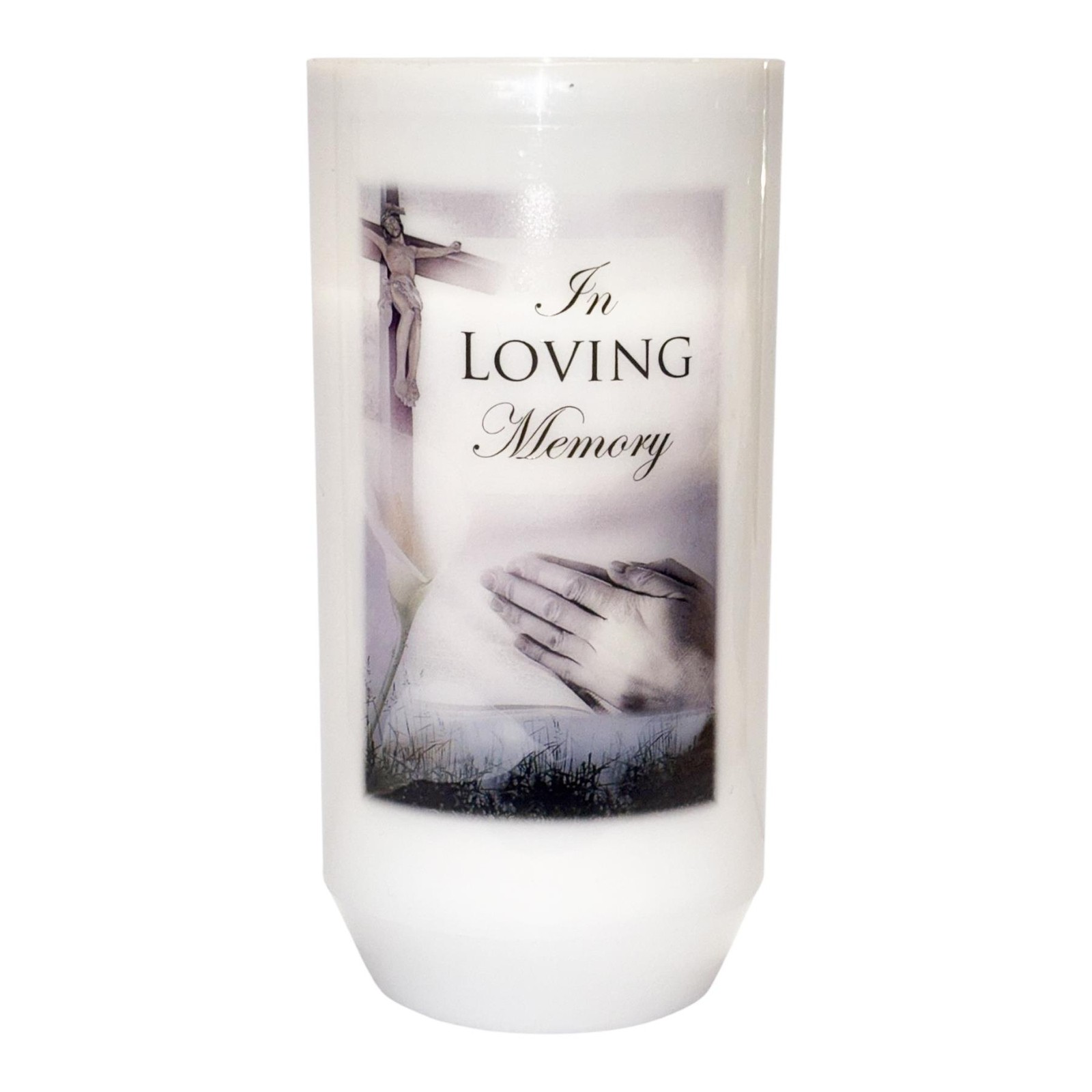 Memorial Votive Candle In Holder with Prayer In Loving Memory 40 hour Burn Time