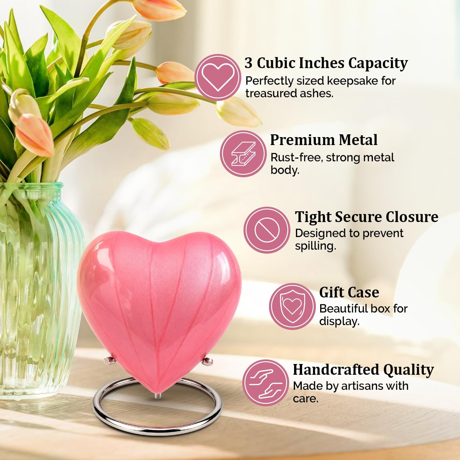 Small Urns for Human Ashes Keepsake – Heart Urn for Men & Women – Mini Urns with